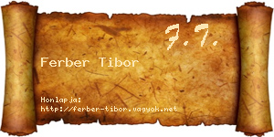Ferber Tibor névjegykártya